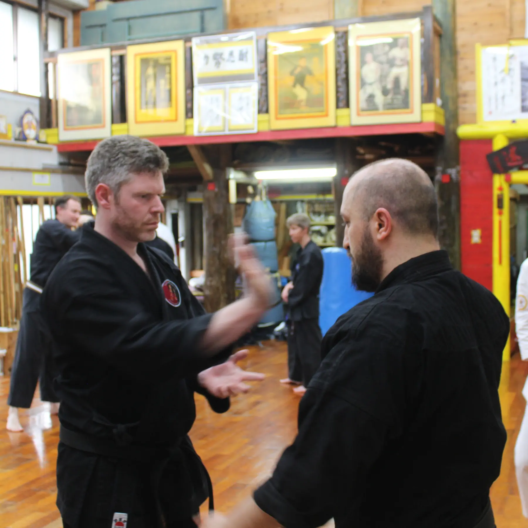 Olgun practicing with John Wetherell Sensei [4th Dan Karate & Black Sash Wing Chun Kung Fu]